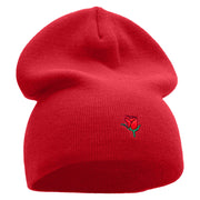 Mini Rose Logo Embroidered Short Beanie