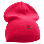 Mini Rose Logo Embroidered Short Beanie