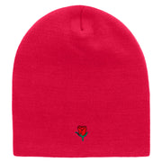 Mini Rose Logo Embroidered Short Beanie