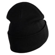 Monkey Animal Iron on Patched 12 Inch Long Knitted Beanie - Black OSFM