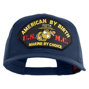American By Birth U.S.M.C. Marine by Choice Patched Solid Cotton Twill Mesh Prostyle Cap - Navy OSFM