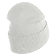 Monkey Animal Iron on Patched 12 Inch Long Knitted Beanie - White OSFM
