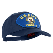 U.S. Navy Veteran Blue Patched Solid Cotton Twill Pro Style Cap - Navy OSFM