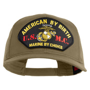American By Birth U.S.M.C. Marine by Choice Patched Solid Cotton Twill Mesh Prostyle Cap - Khaki OSFM