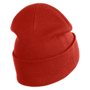 Monkey Animal Iron on Patched 12 Inch Long Knitted Beanie - Rust OSFM