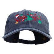 Christmas Decorations with Eletocardiography Cotton Twill Premium Pigment Dyed Cap - Navy OSFM