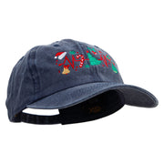 Christmas Decorations with Eletocardiography Cotton Twill Premium Pigment Dyed Cap - Navy OSFM