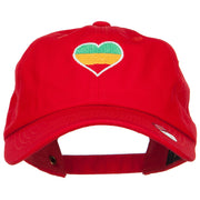 Rasta Heart Embroidered Unstructured Cap