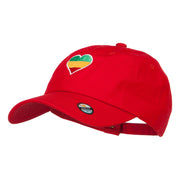 Rasta Heart Embroidered Unstructured Cap