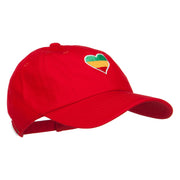 Rasta Heart Embroidered Unstructured Cap