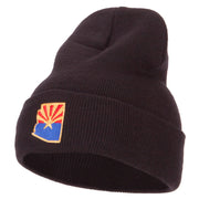 Arizona Flag Map Embroidered Long Beanie