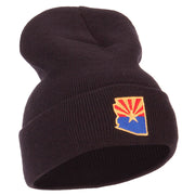 Arizona Flag Map Embroidered Long Beanie