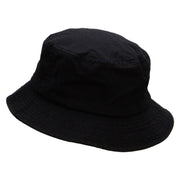 Orange Mushroom Monater Embroideered Unisex Multipurpose Crushable Cotton Twill Bucket Hat - Black M