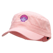 Purple Shell Garment Washed Adjustable Army Cap - Pink OSFM