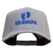 Grandpa with Feet Embroidered Solid Cotton Twill Pro Style Cap - Grey OSFM