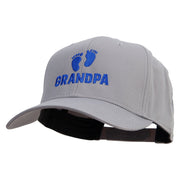 Grandpa with Feet Embroidered Solid Cotton Twill Pro Style Cap - Grey OSFM