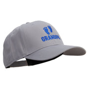 Grandpa with Feet Embroidered Solid Cotton Twill Pro Style Cap - Grey OSFM