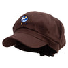 Colorful Polor Bear Embroidered Cotton Elastic Newsboy Cap - Brown OSFM