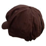 Colorful Polor Bear Embroidered Cotton Elastic Newsboy Cap - Brown OSFM