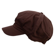 Colorful Polor Bear Embroidered Cotton Elastic Newsboy Cap - Brown OSFM