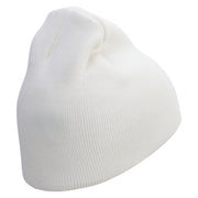 Science Embroidered 8 inch Acrylic Short Blank Beanie - White OSFM