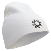 Science Embroidered 8 inch Acrylic Short Blank Beanie - White OSFM