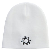 Science Embroidered 8 inch Acrylic Short Blank Beanie - White OSFM