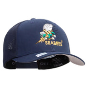 Licensed US Navy Seabees Embroidered Flexfit Mesh Trucker Cap - Navy OSFM