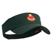 Candy Corn Monster Embroidered Cotton Twill Sun Visor - Dk-Green OSFM