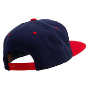 Wake Up Embroidered Wool Blend 2 Tone Classic Snapback - Navy-Red OSFM