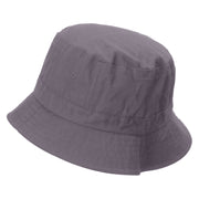 White Chocolate Heart Embroidered Pigment Dyed Bucket Hat - Charcoal OSFM