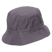 White Chocolate Heart Embroidered Pigment Dyed Bucket Hat - Charcoal OSFM