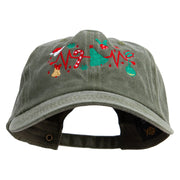 Christmas Decorations with Eletocardiography Cotton Twill Premium Pigment Dyed Cap - Olive OSFM