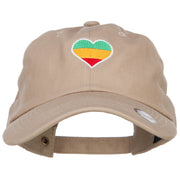 Rasta Heart Embroidered Unstructured Cap