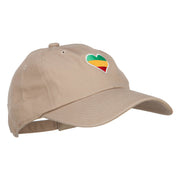 Rasta Heart Embroidered Unstructured Cap