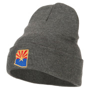 Arizona Flag Map Embroidered Long Beanie