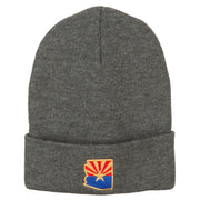 Arizona Flag Map Embroidered Long Beanie