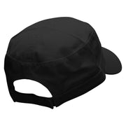 Purple Shell Garment Washed Adjustable Army Cap - Black OSFM