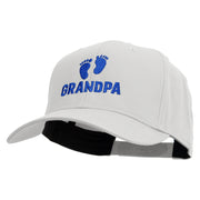 Grandpa with Feet Embroidered Solid Cotton Twill Pro Style Cap - White OSFM