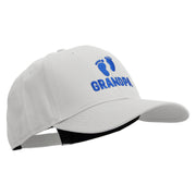 Grandpa with Feet Embroidered Solid Cotton Twill Pro Style Cap - White OSFM