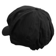 Colorful Polor Bear Embroidered Cotton Elastic Newsboy Cap - Black OSFM