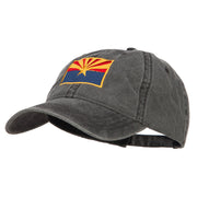 Arizona State Flag Embroidered Washed Cap