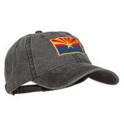 Arizona State Flag Embroidered Washed Cap