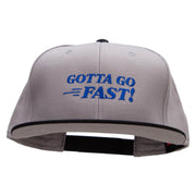 Gotta Go Fast Embroidered Two Tone Flat Bill Snapback - Black-Grey OSFM