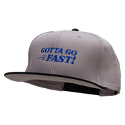 Gotta Go Fast Embroidered Two Tone Flat Bill Snapback - Black-Grey OSFM