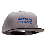 Gotta Go Fast Embroidered Two Tone Flat Bill Snapback - Black-Grey OSFM