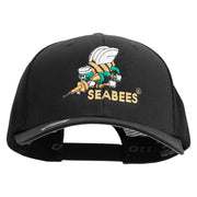 Licensed US Navy Seabees Embroidered Flexfit Mesh Trucker Cap - Black OSFM