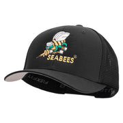 Licensed US Navy Seabees Embroidered Flexfit Mesh Trucker Cap - Black OSFM