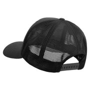 Licensed US Navy Seabees Embroidered Flexfit Mesh Trucker Cap - Black OSFM