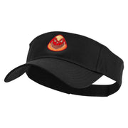 Candy Corn Monster Embroidered Cotton Twill Sun Visor - Black OSFM